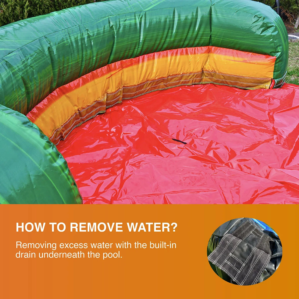 JumpOrange Commercial Grade Bounce House Fluid Slide with Pool for Kids and Adults (with Blower), Fiesta Theme