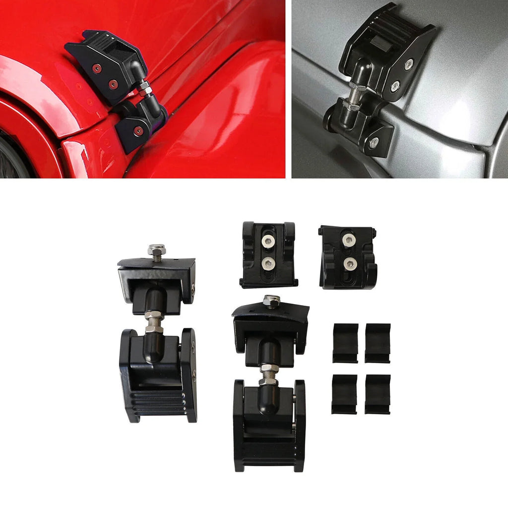 Jahyshow Premium Hood Latch Lock Catch Set for Jeep Wrangler JK 07-18 - Enhance Your Jeep's Security
