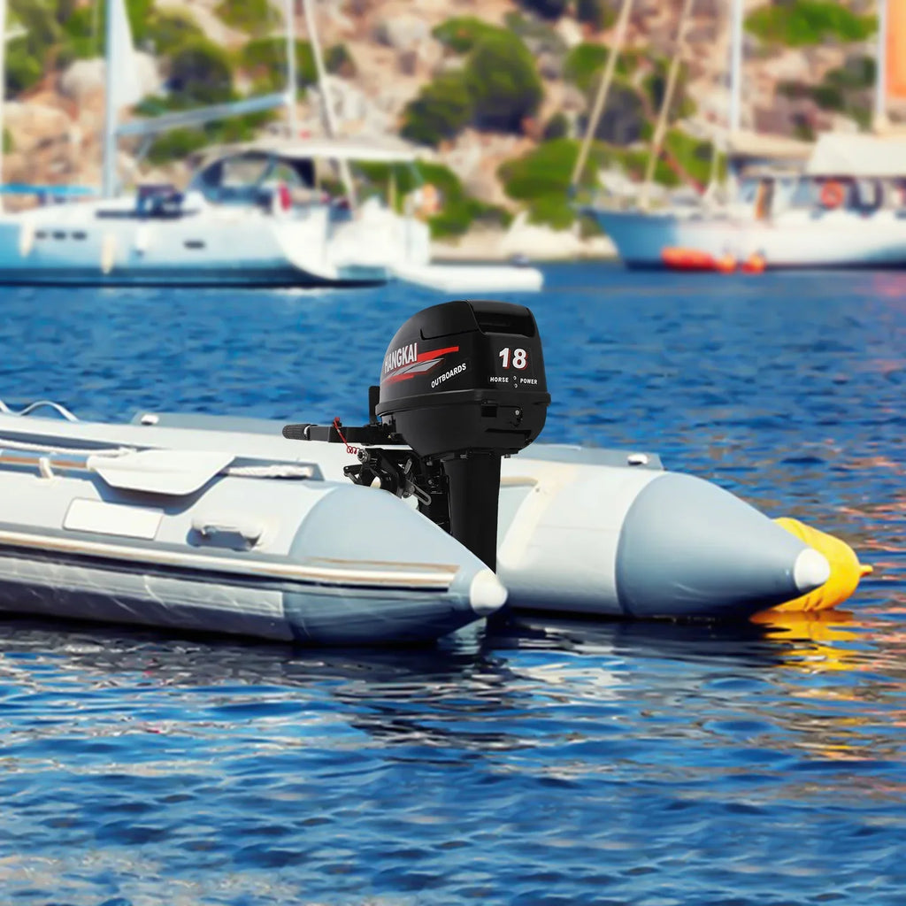 Wuzstar Outboard Motor, 2 Stroke 18 246cc Long Shaft Boat Engine Aluminum Alloy Fishing Boat Motor w/CDI Liquid Cooling System