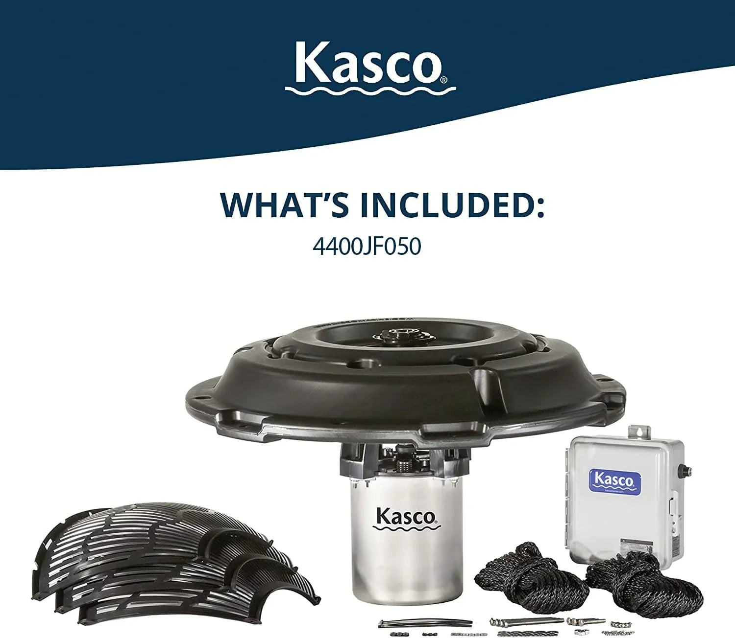 Kasco 1 J Series Decorative Fountain - 120V with 50 Ft Electric Power Cord | Pond and Lake Fountain | Efficient Pond Aerator Outdoor Fountain Black