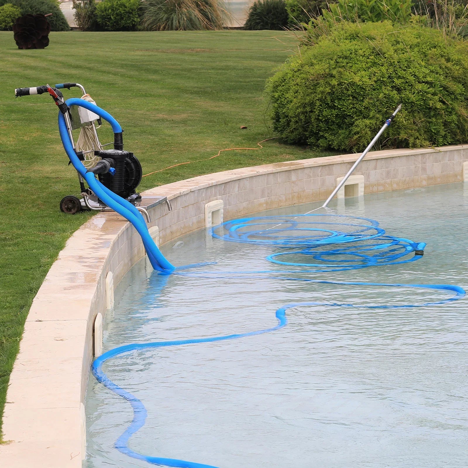 Lightweight Backwash Hose Lay Flat Reinforced Discharge PVC Hose 4" ID 49ft for Swimming Pool
