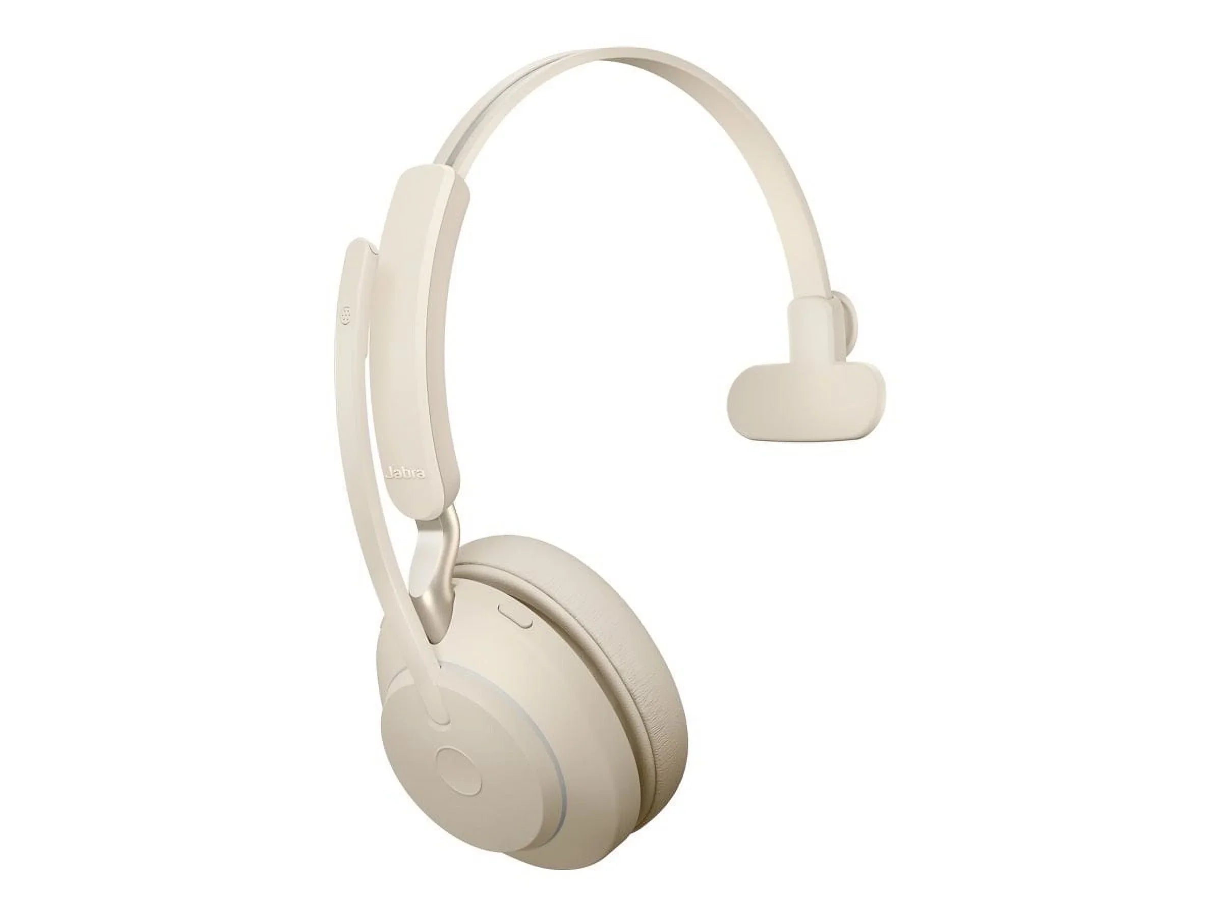 Jabra Evolve2 65 UC Mono - Headset - on-ear - convertible - Bluetooth - wireless - USB-C - noise isolating - beige - with charging stand