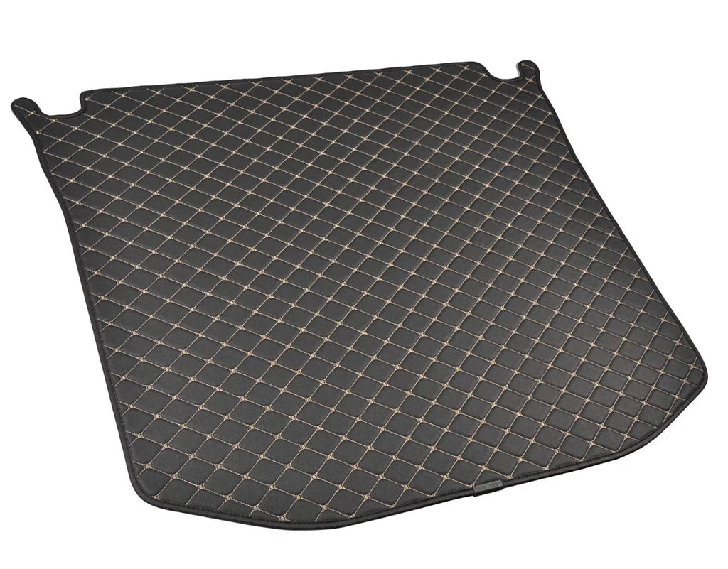 Motor Trend Leatherette Trunk Custom Fit Mat Cargo Liner - Luxury Padded PU Leather - For Jeep Grand Cherokee 2014 - 2016