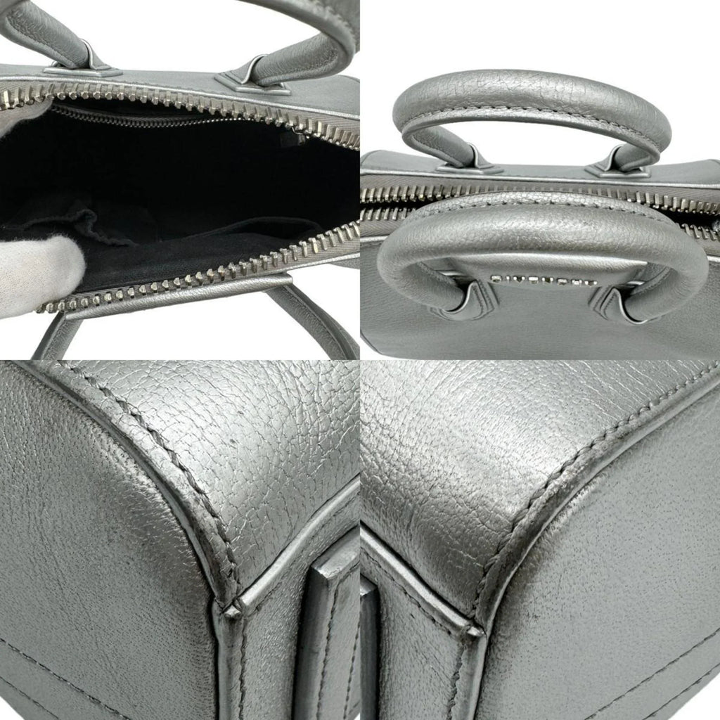 Pre-Owned Givenchy Handbag Shoulder Bag Antigona Leather Silver Women's (Good)