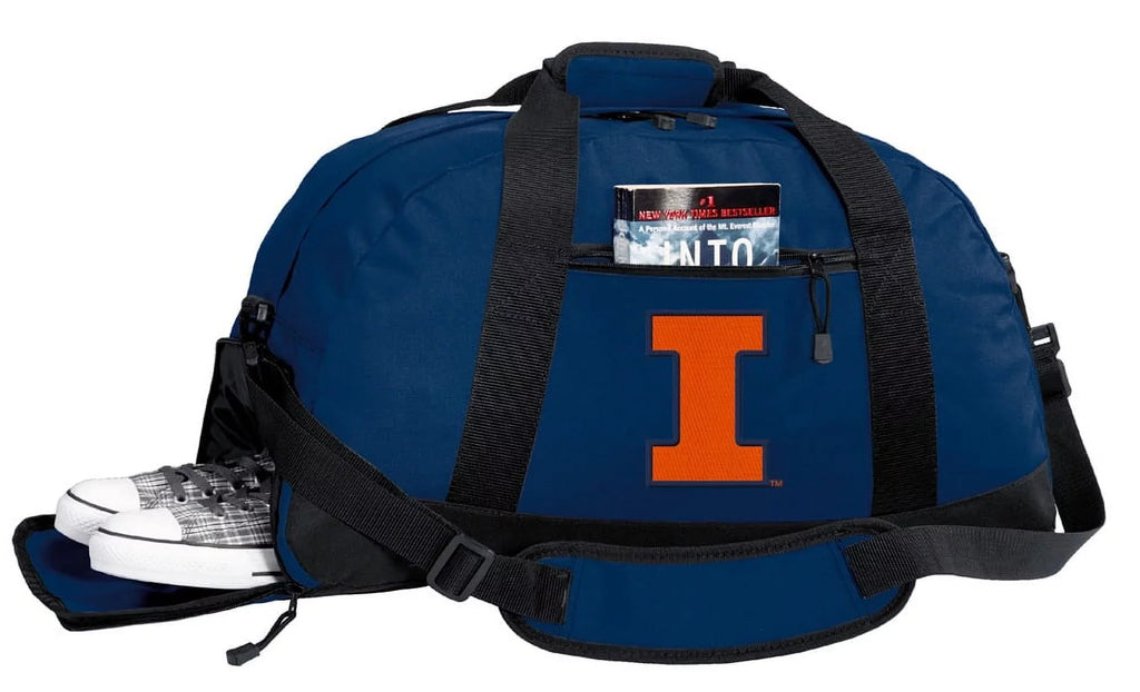 Illini Duffel or Illinois Gym Bag WITH SHOE POCKET