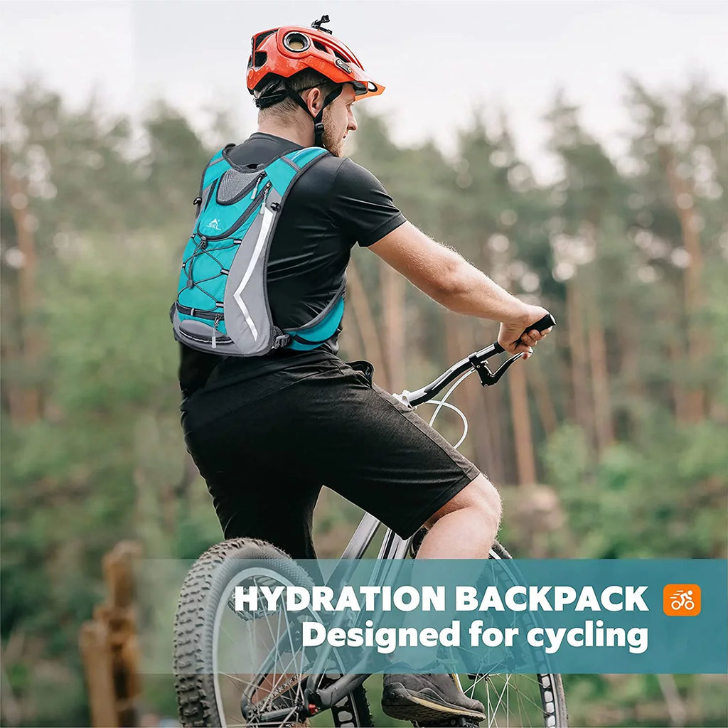 SKL Hydration Pack Hydration Backpack Vest with Fluid Bladder 2L, Daypack Insulated Adjustable Fluid Backpack Lightweight Fits Men Women for Running Cycling Biking Hiking Climbing,Green