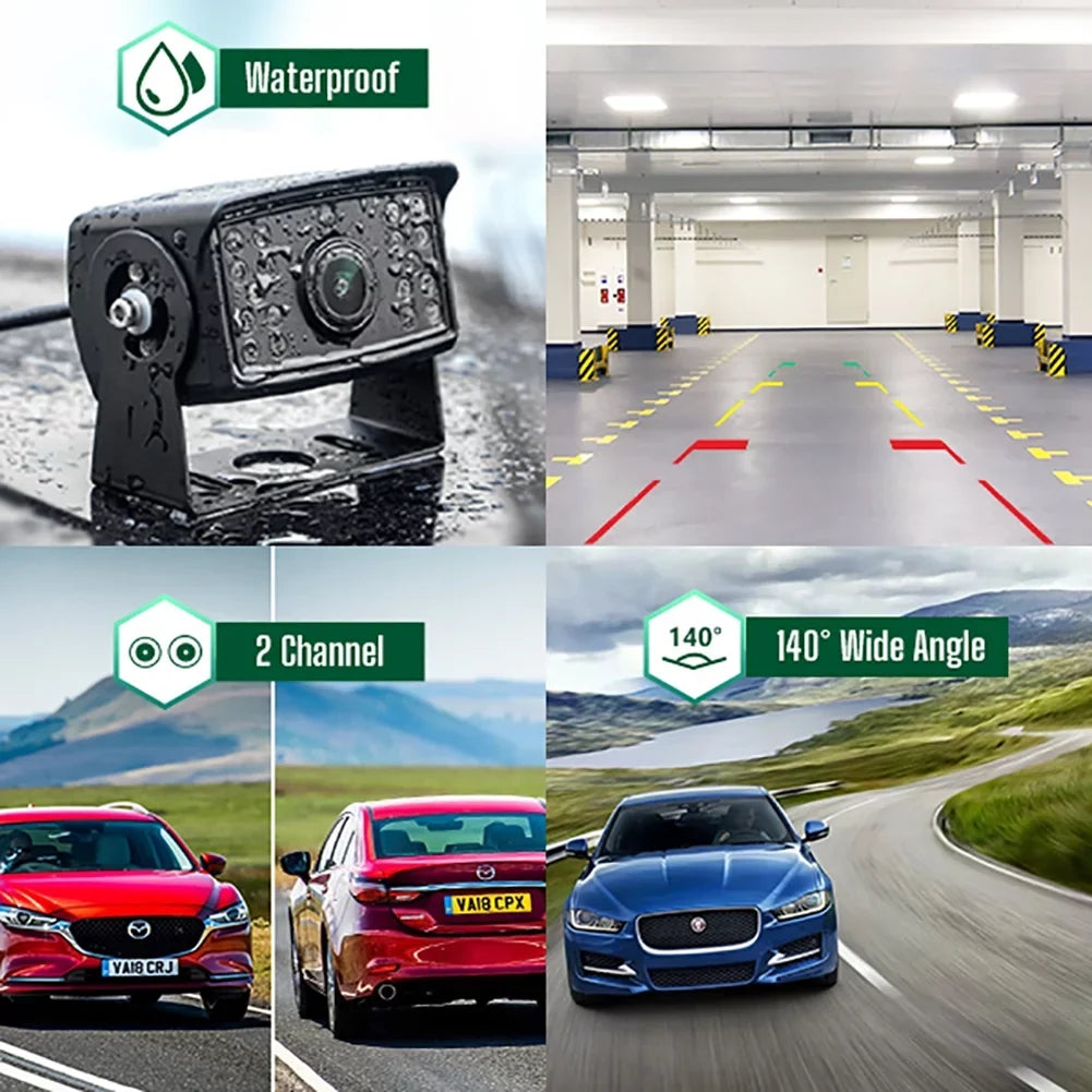 Toguard Reversing Camera Kit, 7'' Car Backup Camera with IR Night Vision for Cars Trucks Van Large Vehicles