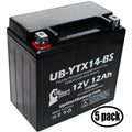 5-Pack UpStart Battery Replacement for 1998 Yamaha YZF1000R 1000 CC Factory Activated, Maintenance Free, Motorcycle Battery - 12V, 12AH, UB-YTX14-BS