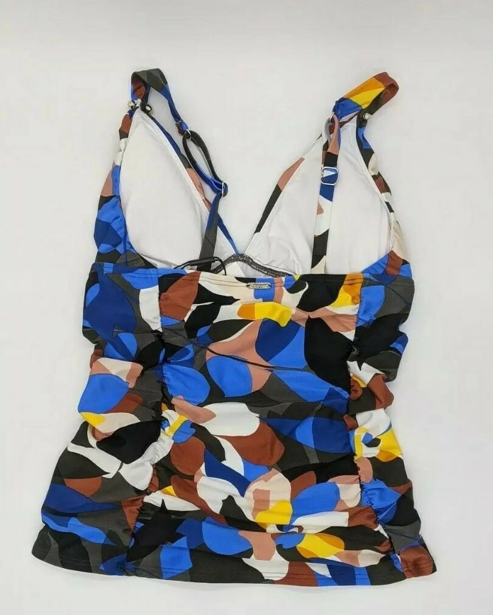 Calvin Klein NECTAR MULTI STAINED GLASS FLORAL SHIMMER Tankini Top, US X-Small
