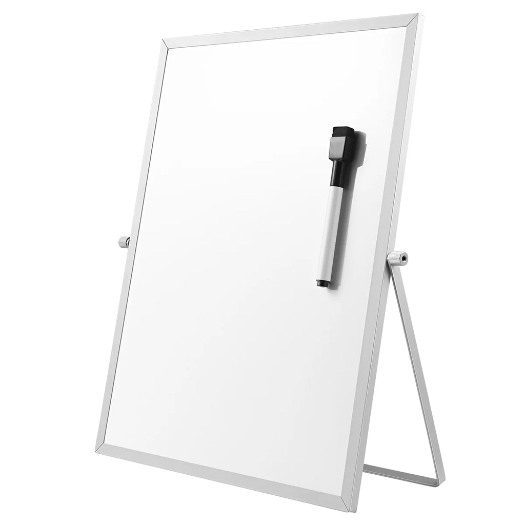 Small WhiteBoard with Stand 14" X 11", Magnetic Double-Sided Dry Erase White Board Easel for Desk Students Kids Home Office