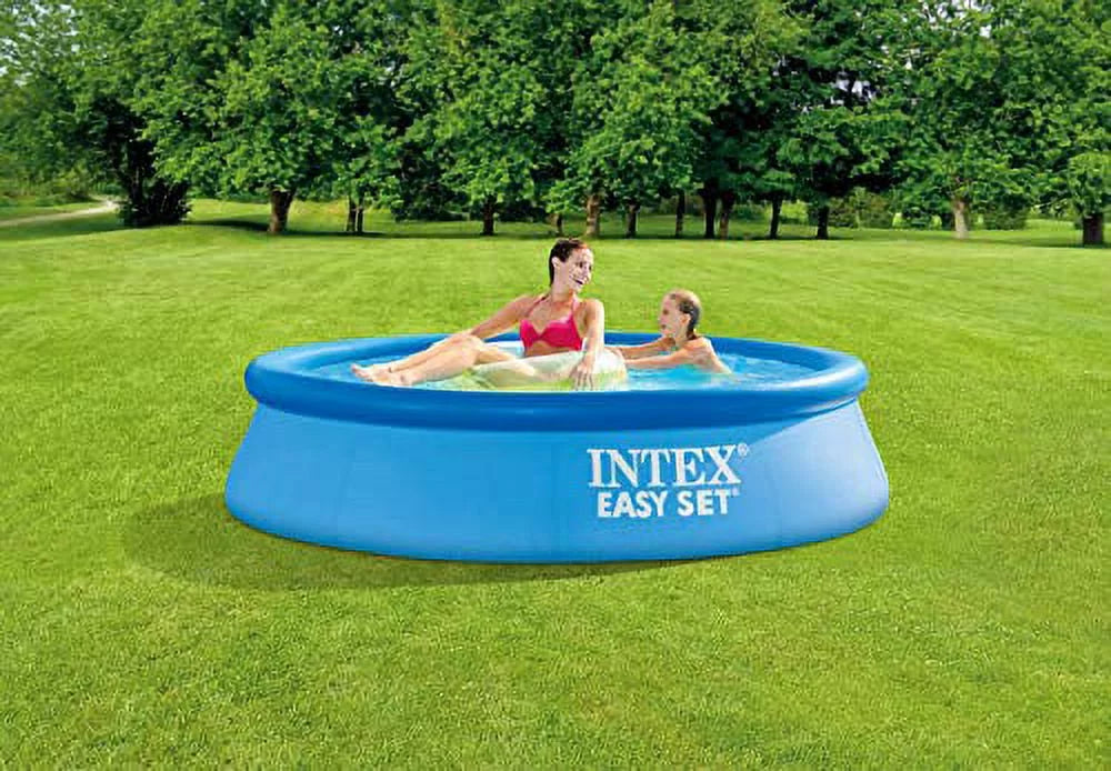 Intex 8 foot x 24 inch Easy Set Round Above Ground Swimming Pool with Filter Pump, 28107EH