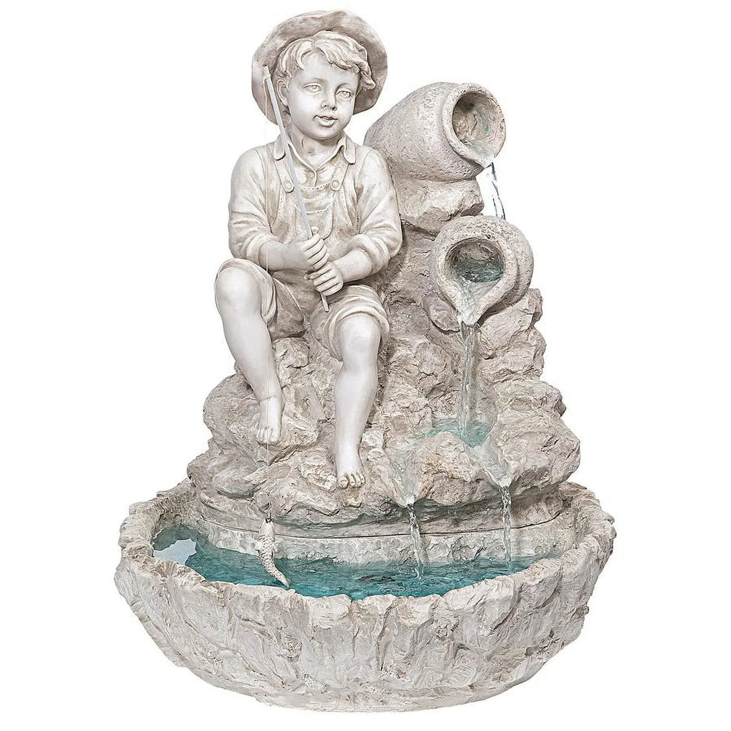 Design Toscano Little Fisherman at the Fishin Hole Sculptural Fountain