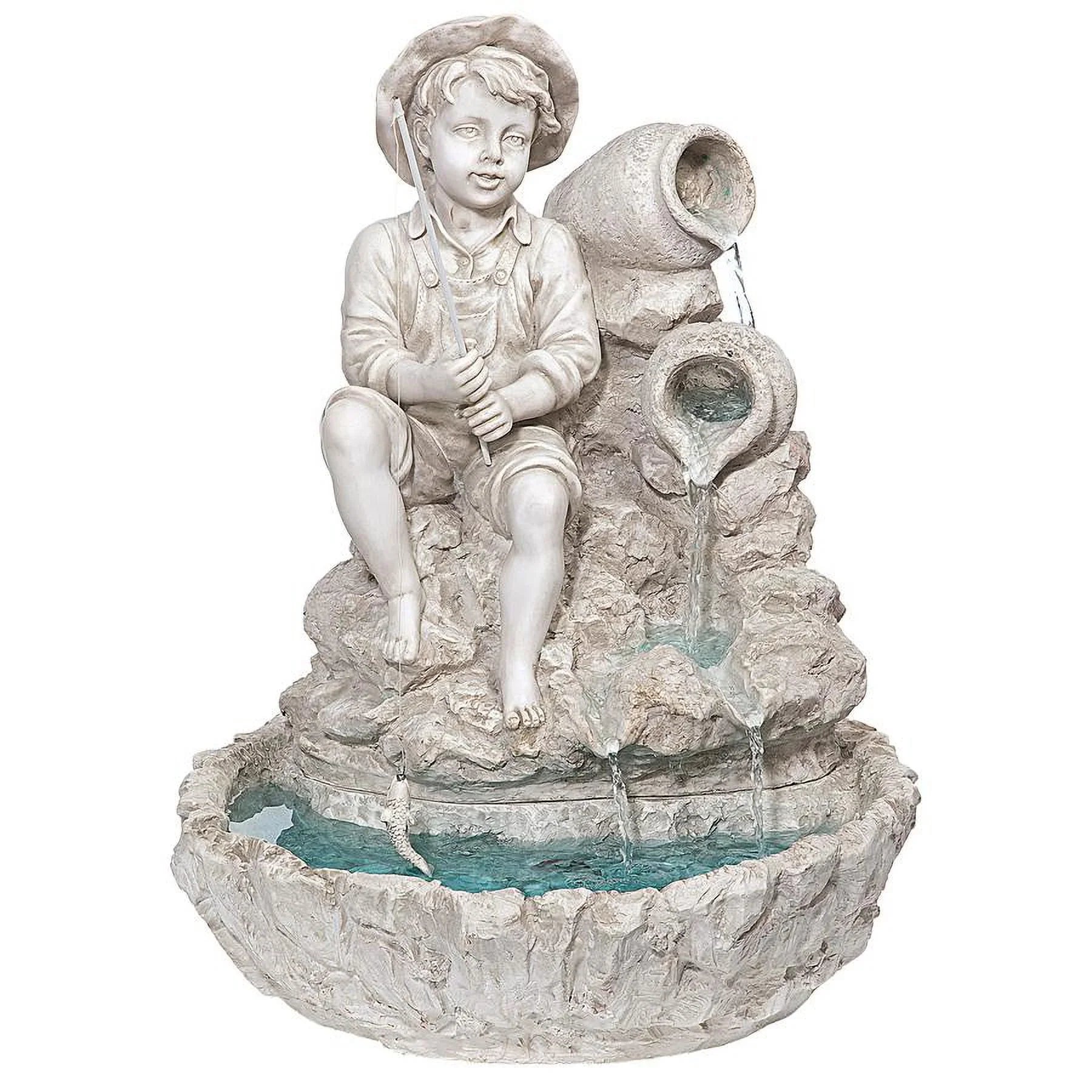 Design Toscano Little Fisherman at the Fishin Hole Sculptural Fountain