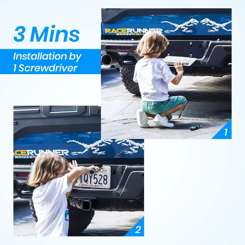 AUTO-VOX Solar Backup Camera Wireless Reverse Camera IP68 Liquid Vehicles License Plate Camera for Trailer/SUV