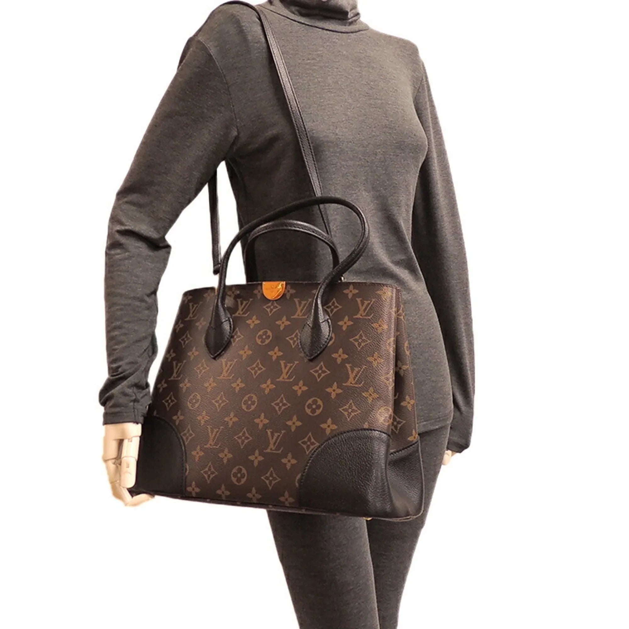 Pre-Owned Louis Vuitton Flandrin Ladies Handbag M41595 Monogram Macassar Brown (Good)