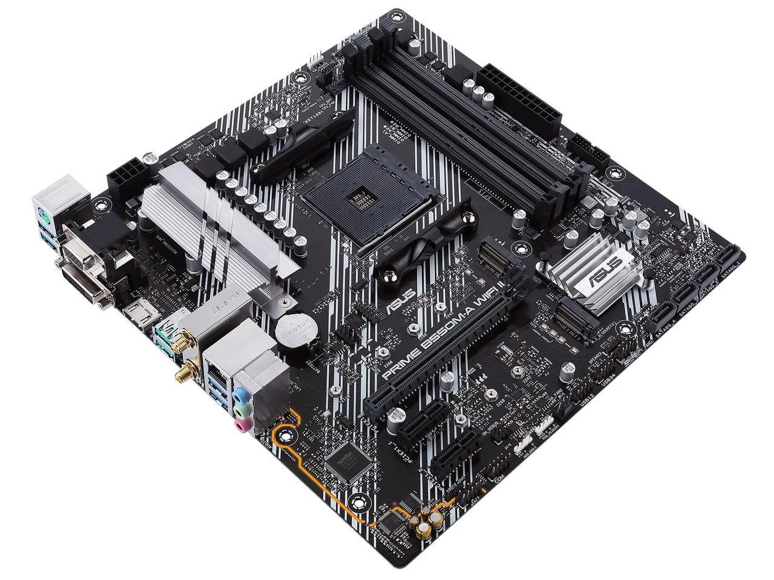 Prime B550M-A WiFi II AM4 (3rd Gen Ryzen) Micro ATX Motherboard (PCIe 4.0, WiFi 6, ECC Memory, 1Gb LAN, HDMI 2.1/D-Sub, 4K@60HZ, Addressable Gen 2 RGB Header and Aura Sync)