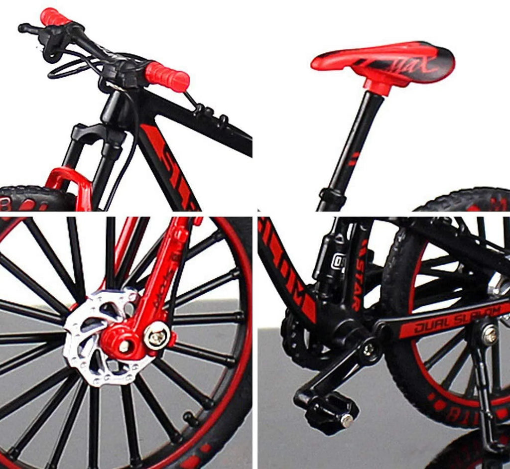 YEIBOBO ! Alloy Mini Downhill Mountain Bike Toy, Die-cast BMX Finger Bike Model for Collections (Black/Red)
