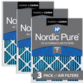 12x20x1 (11_1/2x19_1/2) Pleated Air Filters MERV 7 Plus Carbon 3 Pack