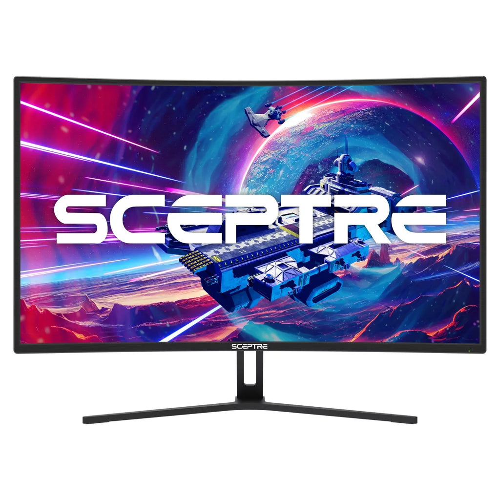 Sceptre 32-inch Curved Gaming Monitor up to 240Hz DisplayPort 165Hz 144Hz DisplayPort HDMI 99% sRGB FreeSync Build-in Speakers, Machine Black (C325B-185RD)