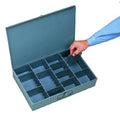 Prime Cold Rolled Steel Large Adjustable Compartment Vertical Box, 12-5/32" Length X 18-11/32" Width X 3-5/32" Height, Gray Powder Coat Finish