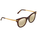 Cartier CT0024S-002 Havana Gold Cat-Eye Brown Bronze Mirror Lens Sunglasses