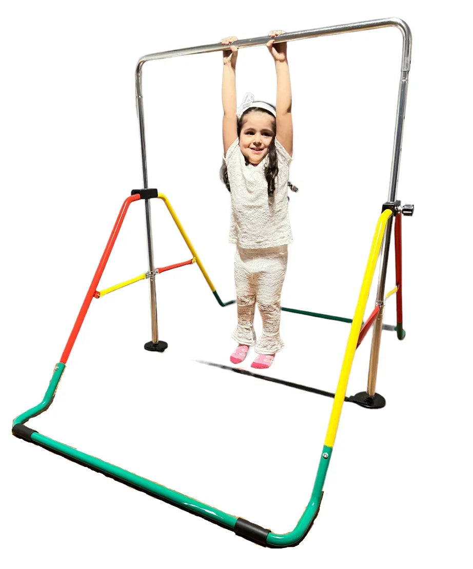 NEW Iron Bar Kids Jungle Gym with Height Adjustable Feature Foldable Jungle Gym for Beginners Horizontal Kip Bar Multicolor