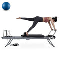 Docred Foldable Pilates Reformer,Quiet Pilates Reformer Workout Machine with Spring for Home Gym，Beginners，Up to 300 lbs Weight Capacity