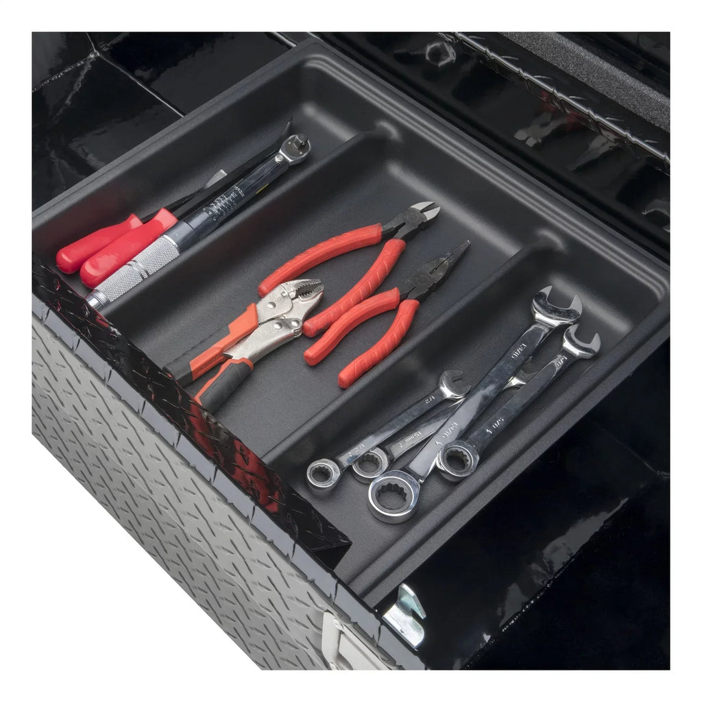 UWS/United Welding Services TBS-69-A-LP-BLK UWSTBS-69-A-LP-BLK 69IN ALUMINUM SINGLE LID CROSSOVER TOOLBOX LOW PROFILE ANGLED BLACK