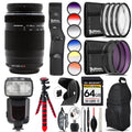 Olympus M.Zuiko Digital ED 75-300mm f/4.8-6.7 II Lens+13 Piece Filter & More- 64GB Accessory Kit