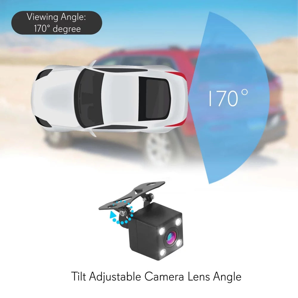 Pyle PLCM4567 - HD 1080p Display Vehicle Dual DVR Dash Cam - Camera & Monitor System with Fluid Backup Cam, Night Vision, 4.3’’ Display