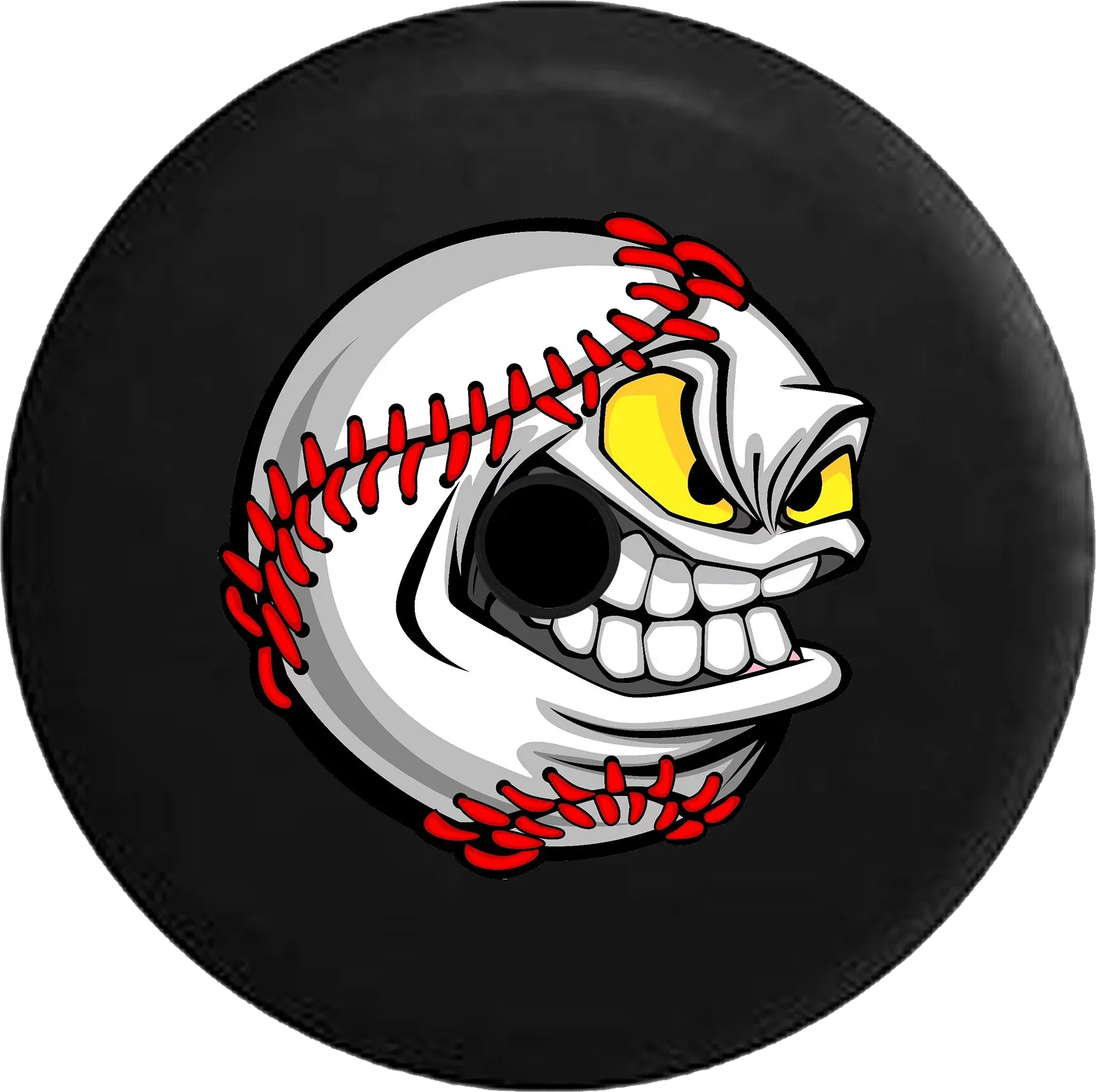 2018 2019 Wrangler JL Backup Camera Cartoon Angry Baseball Softball Spare Tire Cover for Jeep RV 32 Inch