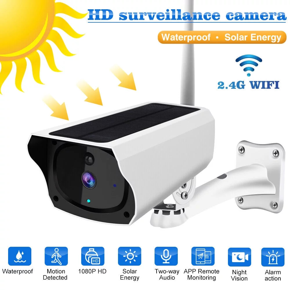 1080P Solar Powered Security Energy Camera, Wireless WiFi Outdoor IP Cameras, Rechargeable Battery Powered, Motion Detection, Liquid Video Surveillance Camera
