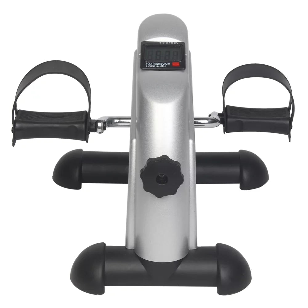 Ktaxon Portable Mini Bike Desk Exercise, Home Office Mini Peddle Bike with LCD Display 220 lb Maximum Weight (Silver)