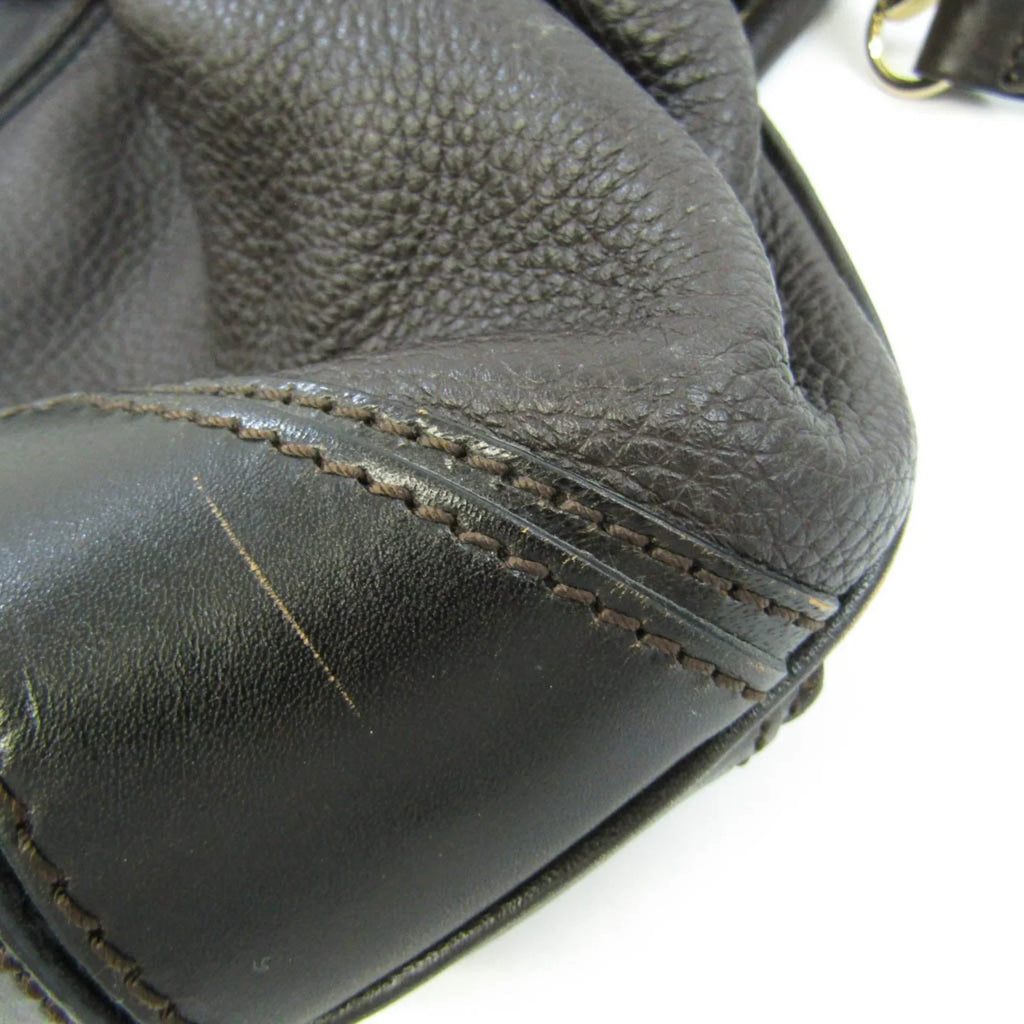 Pre-Owned Burberry 3801199 Women's Leather Handbag,Shoulder Bag Dark Brown (Good)