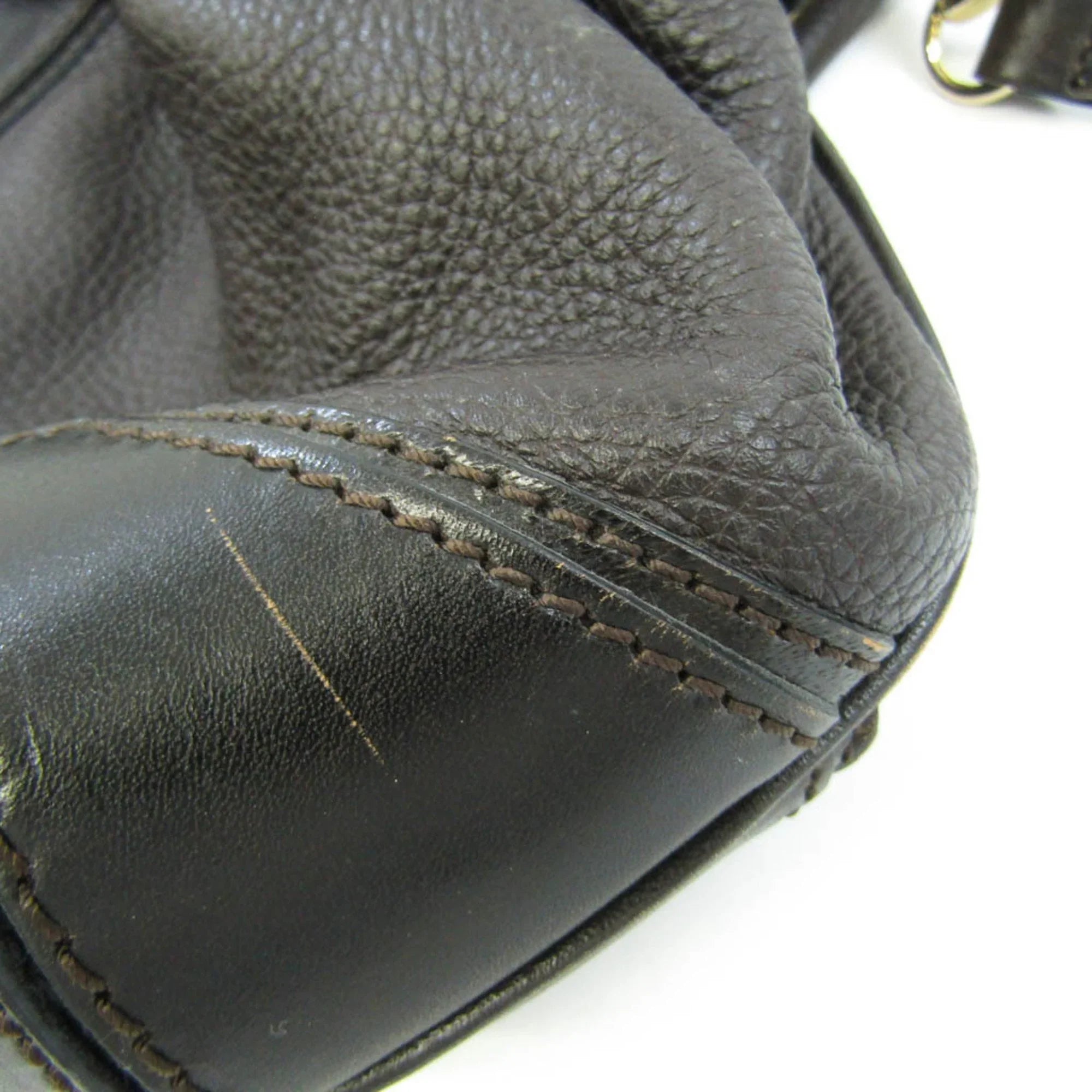 Pre-Owned Burberry 3801199 Women's Leather Handbag,Shoulder Bag Dark Brown (Good)