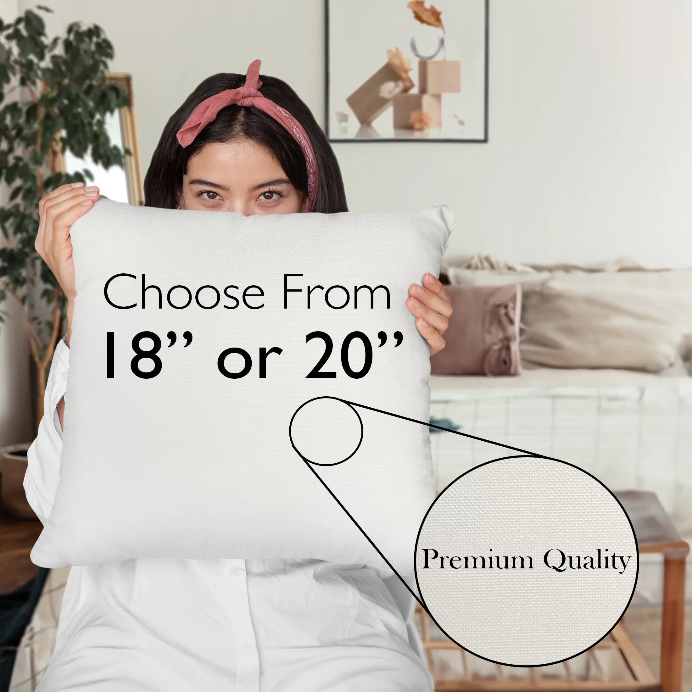 Makeup Is My Life w/ Compact Mirror & Lipstick Design - Beauty Themed Merch for Makeup Artist or Cosmetologist, Gift for Makeup Lovers, Pillow Cover, White 20X20 IN