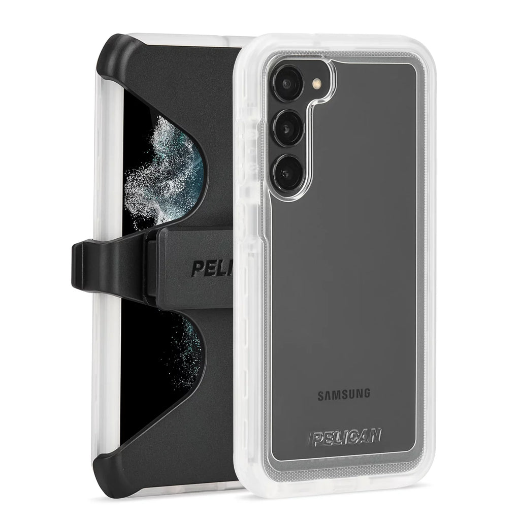 Pelican Voyager Series Galaxy S23 Plus Case with Belt Clip Holster - Clear