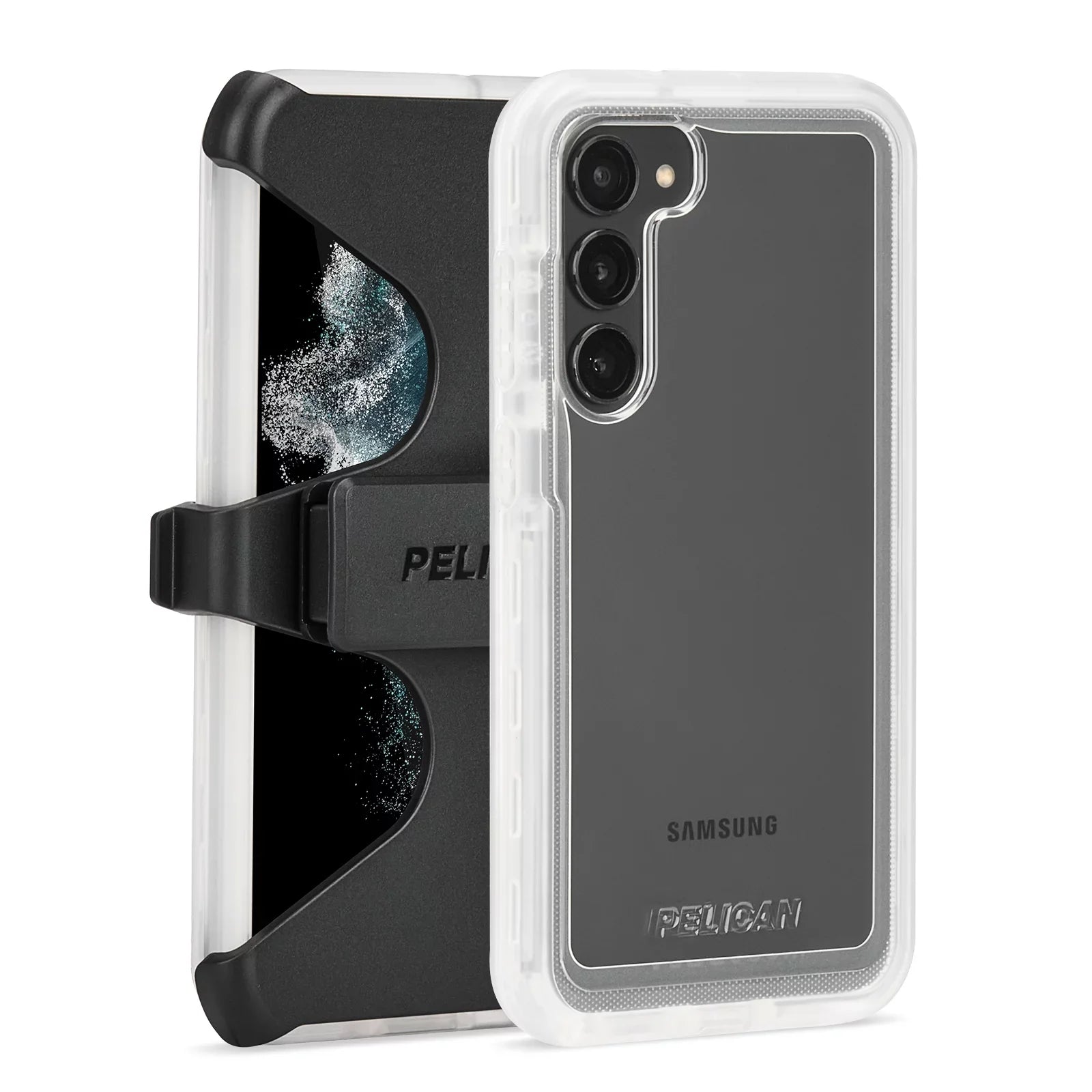 Pelican Voyager Series Galaxy S23 Plus Case with Belt Clip Holster - Clear