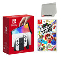 Nintendo Switch OLED Console White with Super Mario Party and Monitor Cleaning Cloth - Import with US Plug