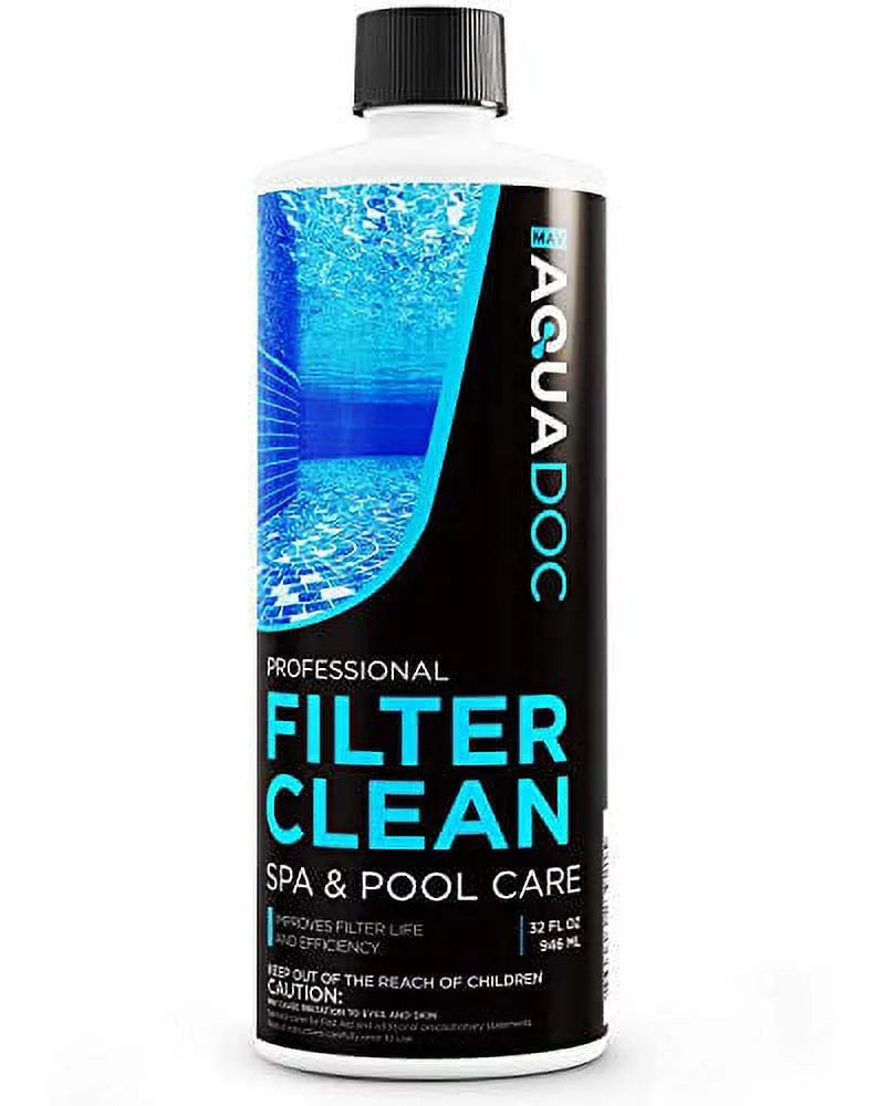 MAV AquaDoc Hot Tub Filter Cleaner Soak and Spa Filter Cleaner Soak. Jacuzzi & Spa Filter Cleaning Solution for HotTub Cartridges. Easy to Use Cleaner so You can Enjoy Your Leisure Time 32oz