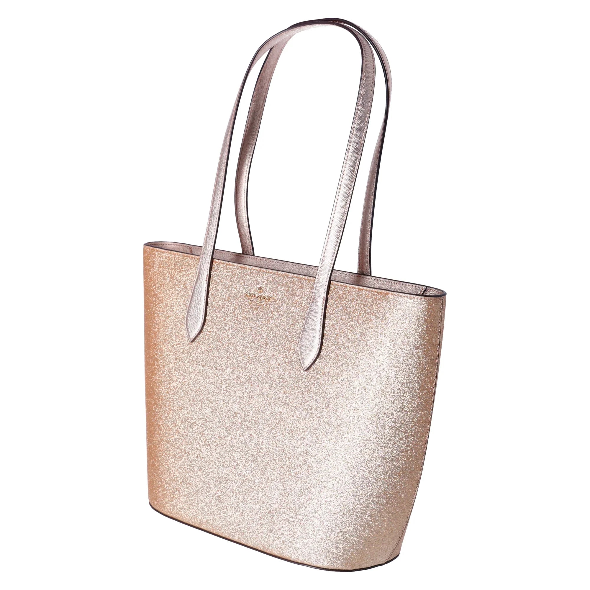 Kate Spade Glimmer Large Top Zip Tote Shoulder Bag Gold Glitter Holiday