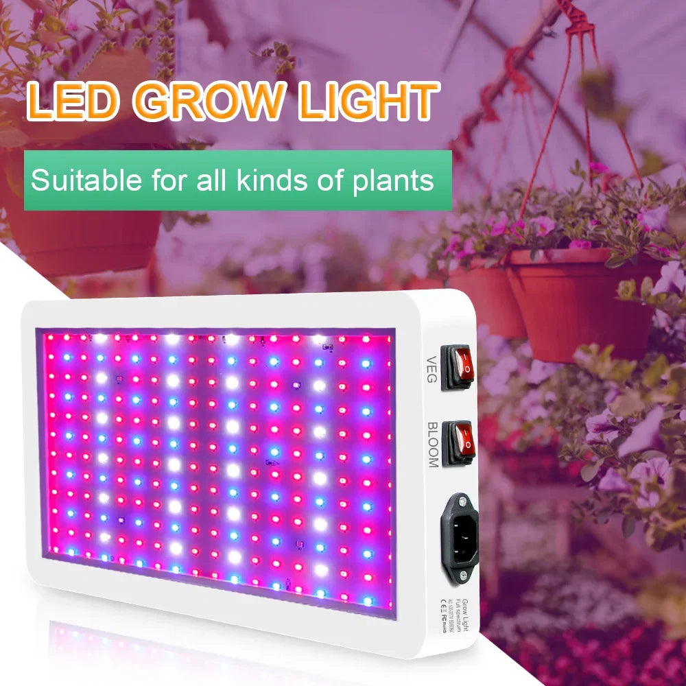 2000W Full Spectrum LED Grow Light with 312 LEDs - Indoor Plant Growing Lamp with Veg/Bloom Switch, IP65 Liquid Ideal for Seedlings, Flowers, Greenhouse