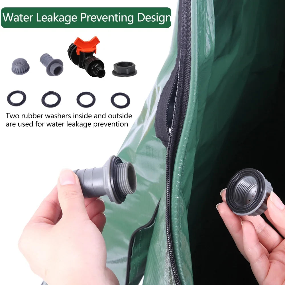 UBesGoo 100 Gallon Collapsible Rain Barrel, Portable Fluid Storage Tank, Liquid Collection System Downspout