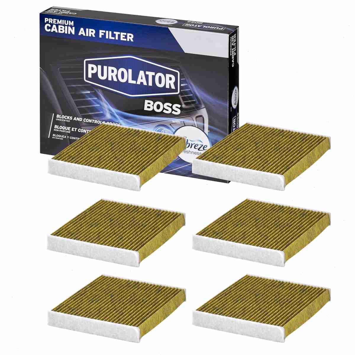 6 pc Purolator BOSS PBC35667 Cabin Air Filters for 815 HVAC Heating Ventilation Air Conditioning Vent Filters Fits select: 2006-2018 TOYOTA RAV4, 2007-2017 TOYOTA CAMRY