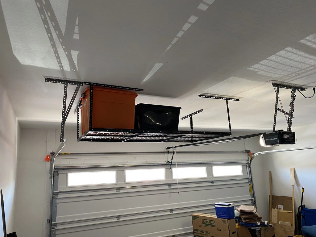 HECASA 3FT X 6FT Overhead Storage Rack Heavy Duty 72" x 36" Mounted Ceiling Rack Shelf Black Steel