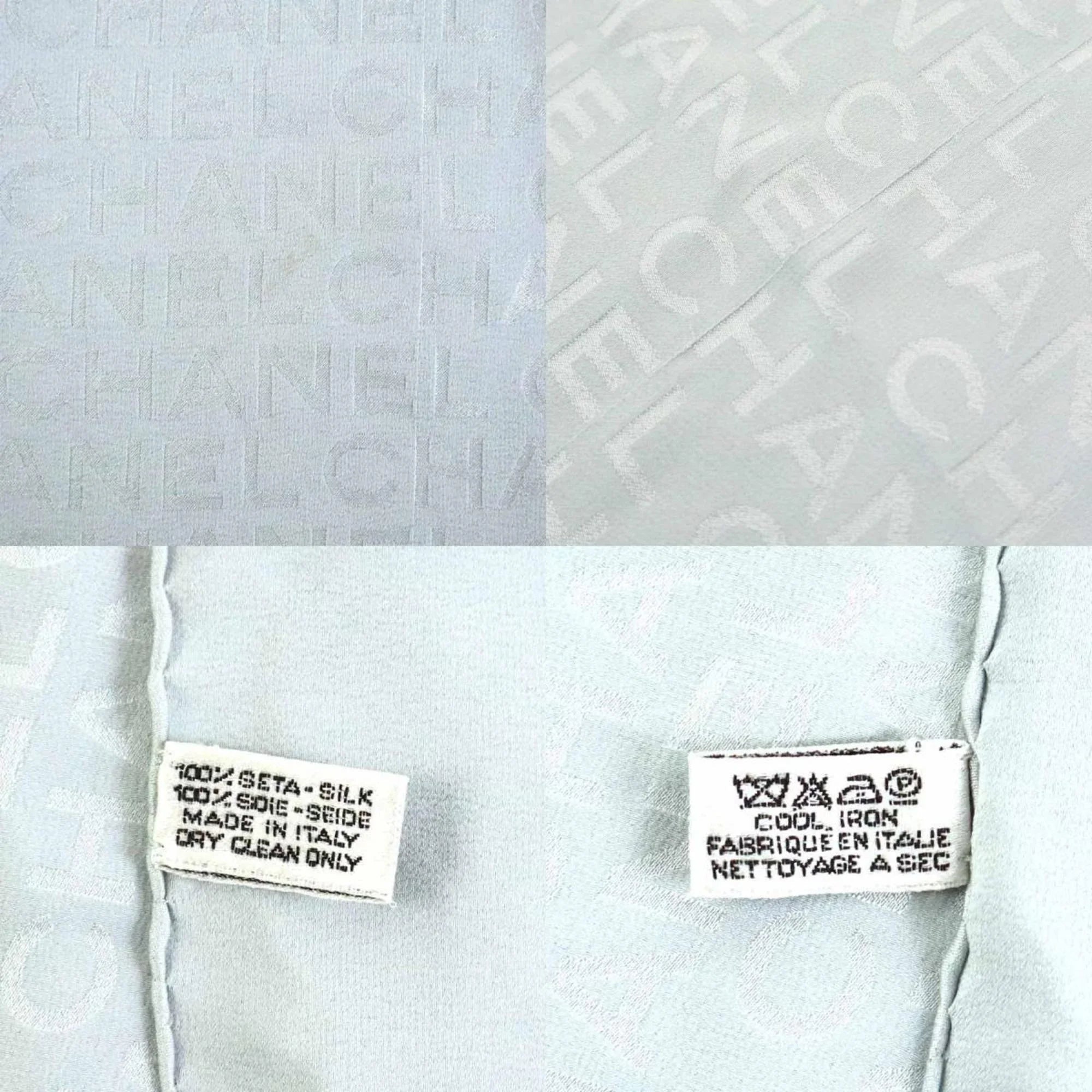 Pre-Owned CHANEL scarf muffler silk gray ladies (Good)