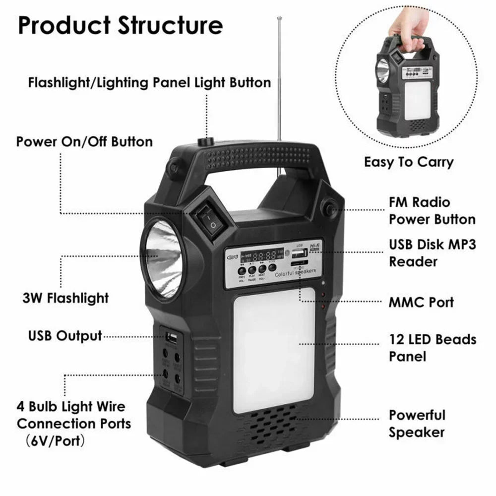 "Portable Power Station,Solar Generator with Solar Panel, Flashlights, Camp Lamps, Dual Way To Charge Power Station, Digital LED display,for Outdoor Camping,Home Emergency Power Supply, Fishing"