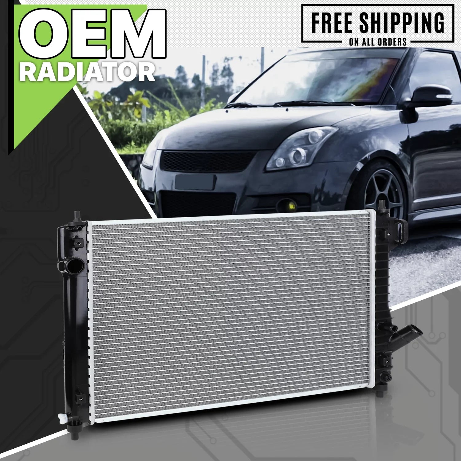 Magshion 13097 Aluminum Radiator OE Replacement fit 2009-2011 Chevrolet Aveo&Aveo5/2009-2010 Pontiac G3/2009 Suzuki Swift+