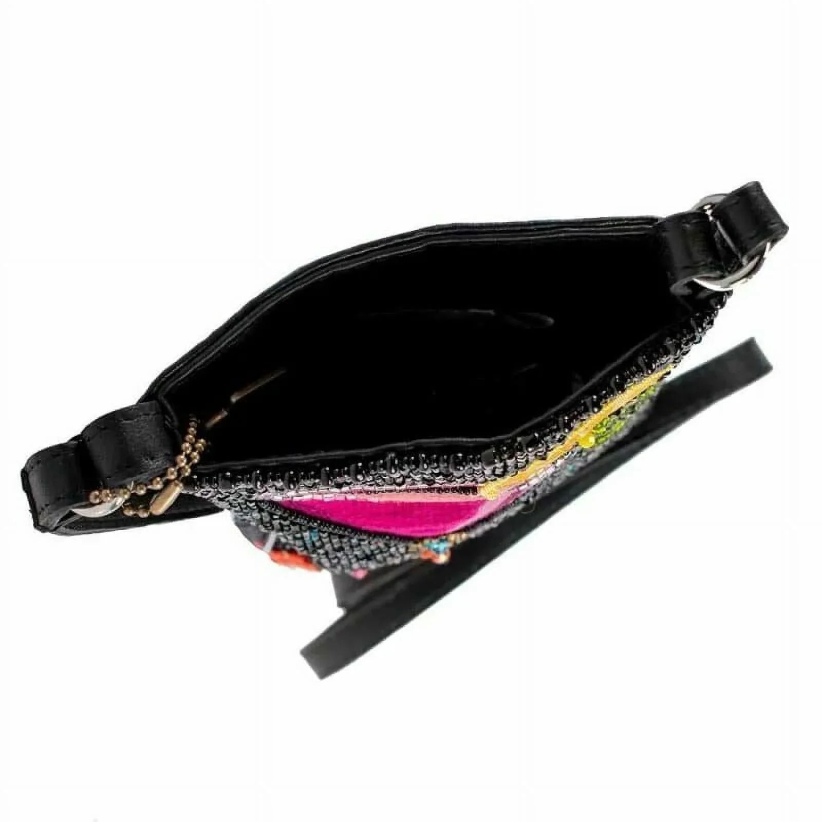 Mary Frances Take a Sip Leather Crossbody Phone Bag Cocktail Beaded Shoulder Bag NEW