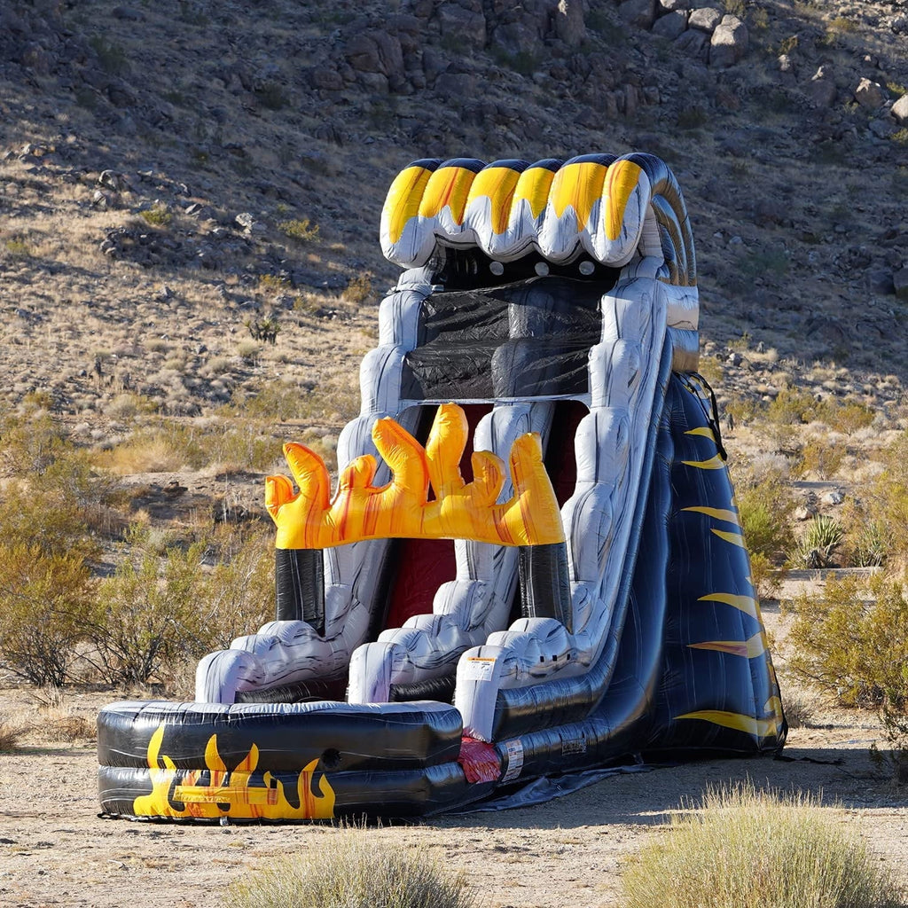 JumpOrange 19' FT Commercial Grade Liquid Slide with Splash Pool for Kids and Adults (with Blower), Big Inflatable, Outdoor Indoor, Birthday Party Rental